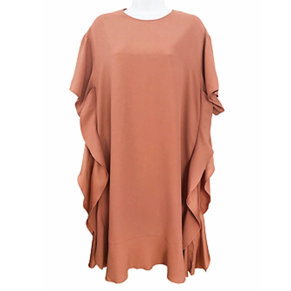 Red Valentino Ruffle Crepe Envers Satin Dress - Picture 3 of 5